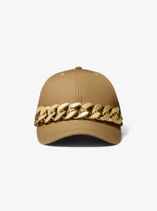 Damske Klobuky Michael Kors Chain Link Cotton Baseball Cap Olivovo Zelená - Doplnky Michael Kors Lacne | OIFEB-1248